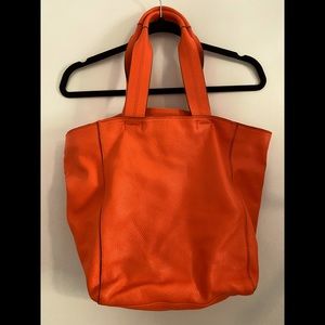 GAP Bright Orange Leather Tote